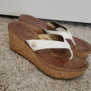 SAM EDELMAN ROMY WEDGE SANDALS  leather  6.5